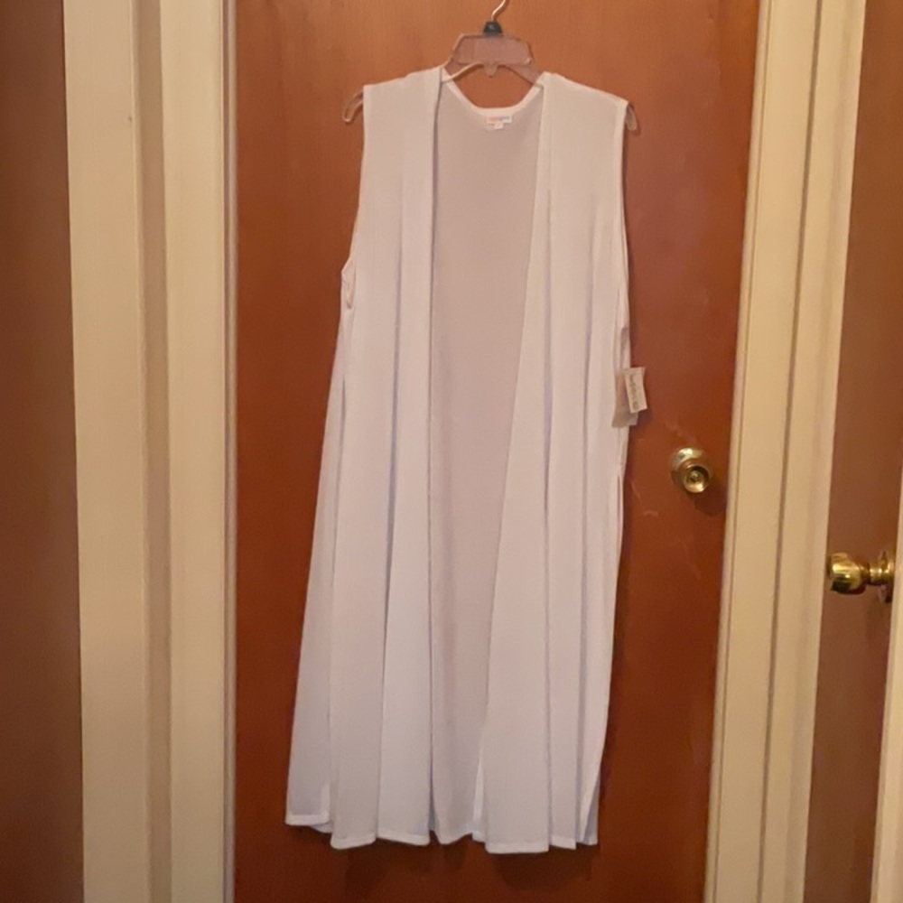 LuLaRoe white Sleeveless Duster Vest
